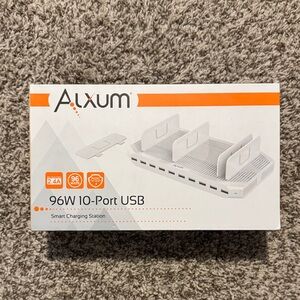 Alxum White 96W 10-Port USB Charging Station